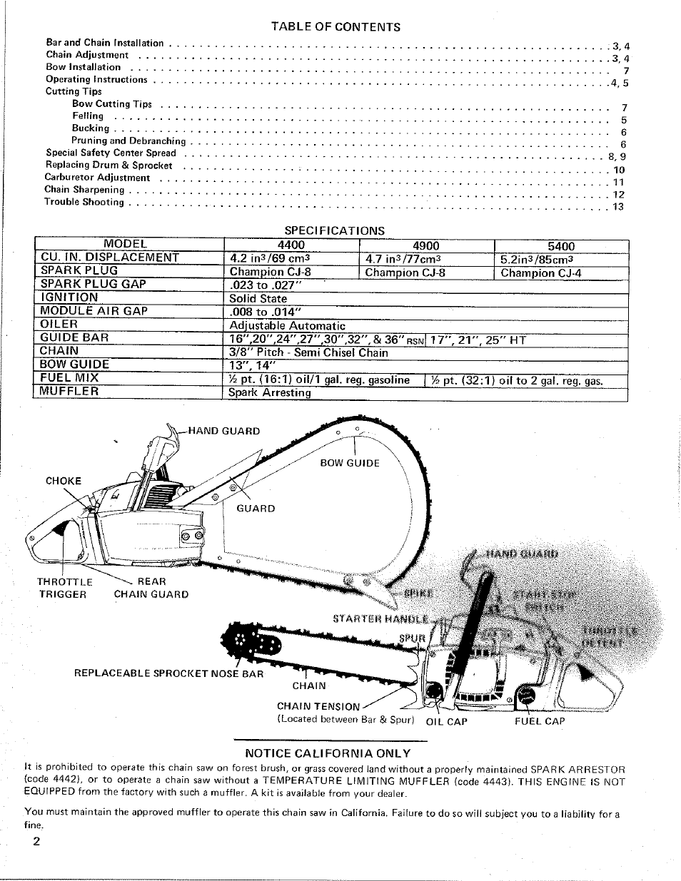 Poulan 4400 User Manual | Page 2 / 13