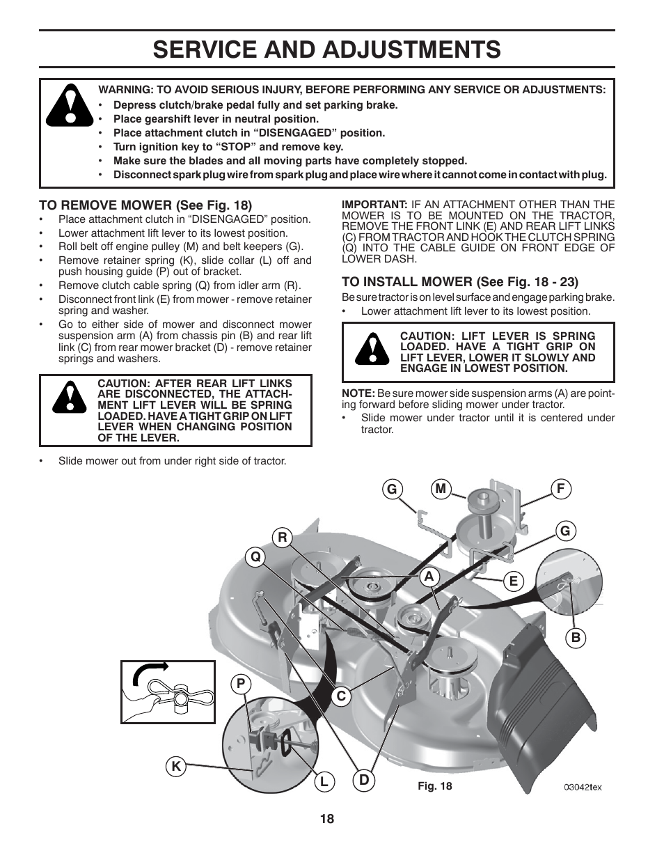 Service and adjustments | Poulan XT 96046002200 User Manual | Page 18 / 28