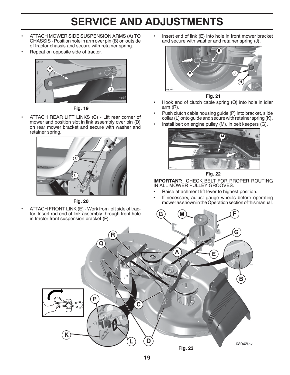 Service and adjustments | Poulan XT 96046002200 User Manual | Page 19 / 28