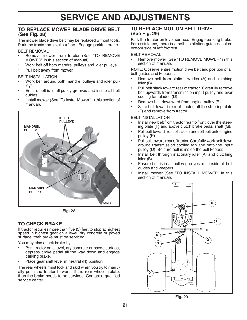 Service and adjustments | Poulan XT 96046002200 User Manual | Page 21 / 28