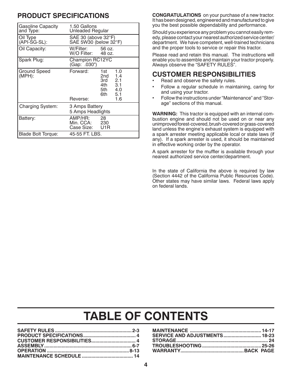 Poulan XT 96046002200 User Manual | Page 4 / 28