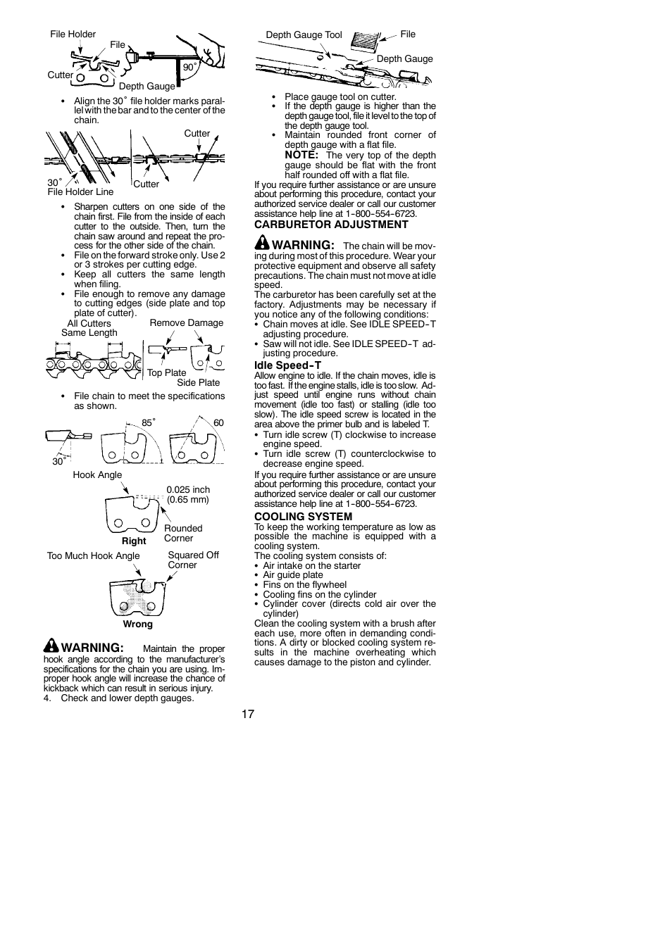 Warning | Poulan P4018AV User Manual | Page 17 / 21