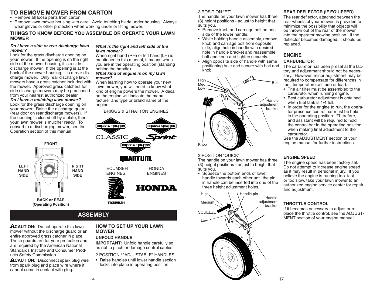 Assembly to remove mower from carton | Poulan 193732 User Manual | Page 17 / 20