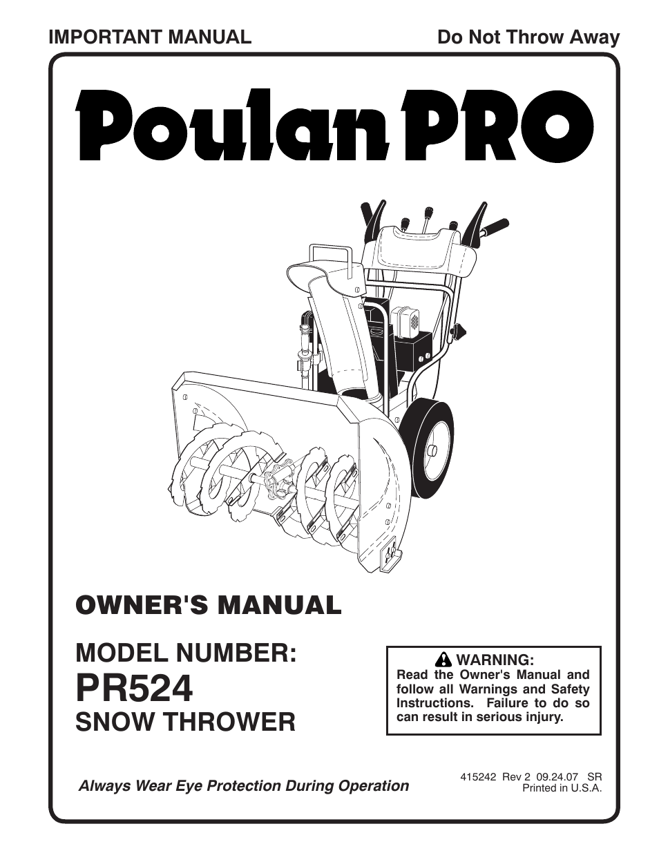 Poulan 415242 User Manual | 32 pages