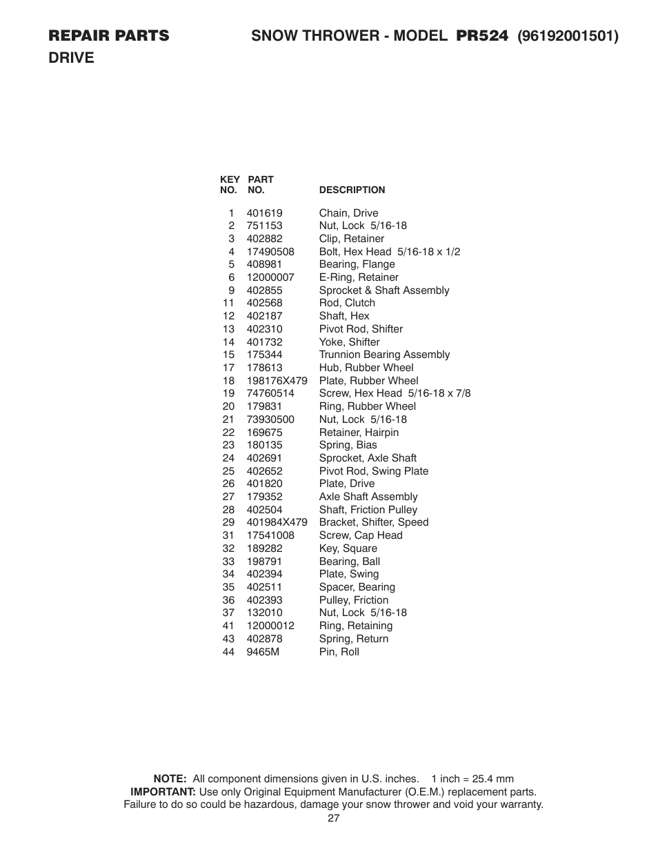 Poulan 415242 User Manual | Page 27 / 32