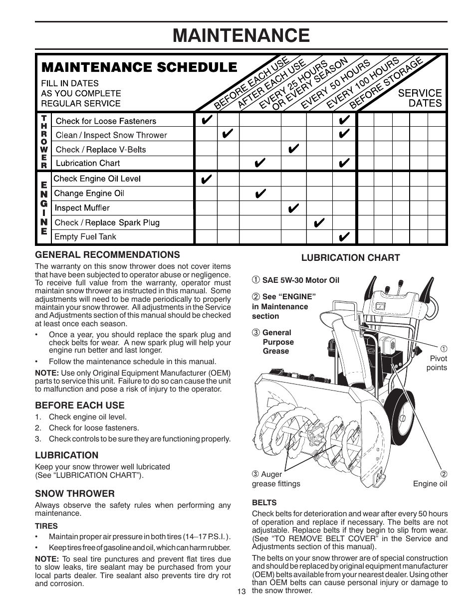 Maintenance | Poulan XT 96192004501 User Manual | Page 13 / 40