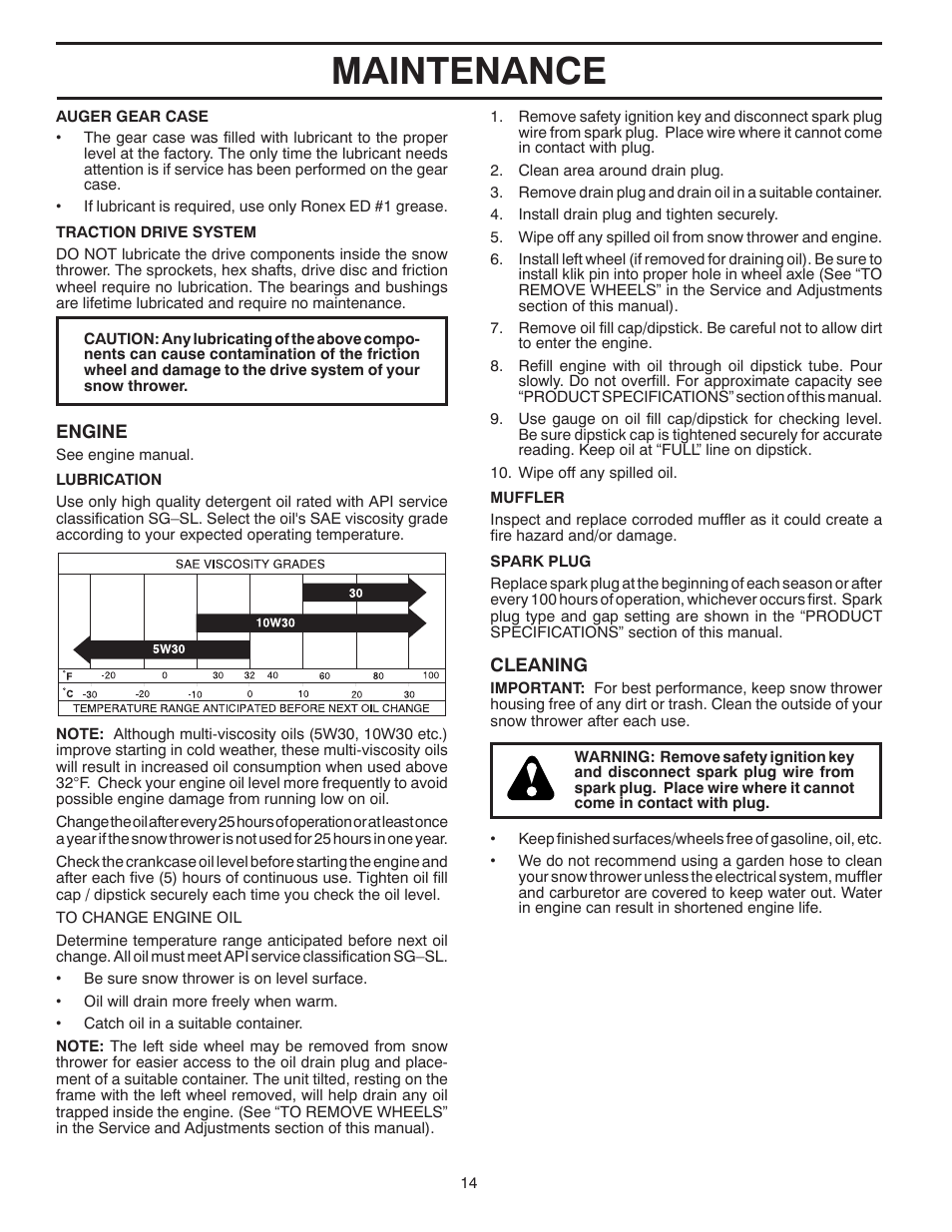 Maintenance | Poulan XT 96192004501 User Manual | Page 14 / 40