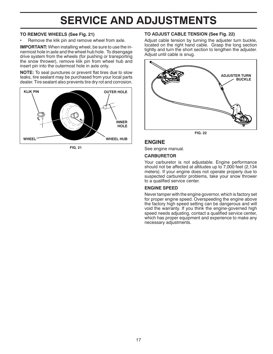 Service and adjustments | Poulan XT 96192004501 User Manual | Page 17 / 40