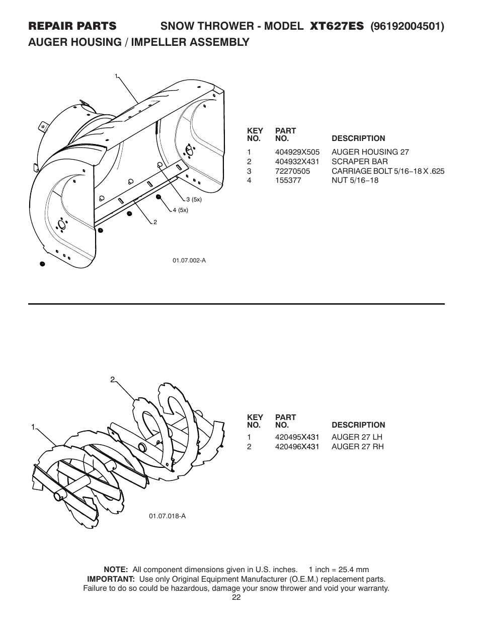 Poulan XT 96192004501 User Manual | Page 22 / 40