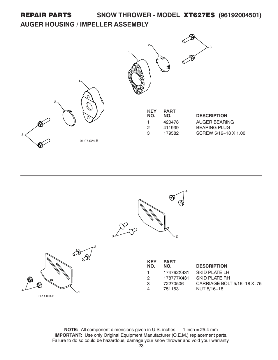 Poulan XT 96192004501 User Manual | Page 23 / 40