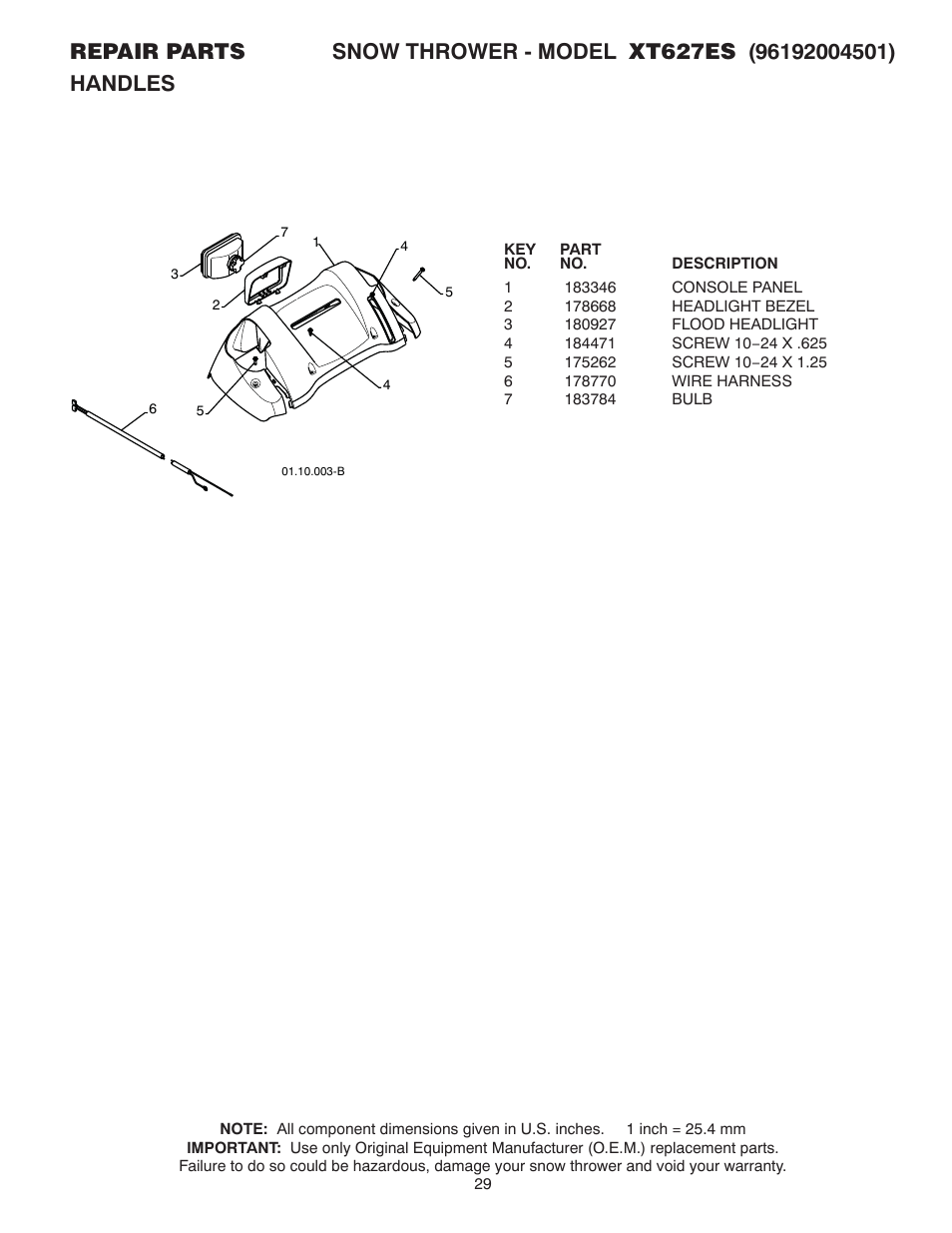 Poulan XT 96192004501 User Manual | Page 29 / 40