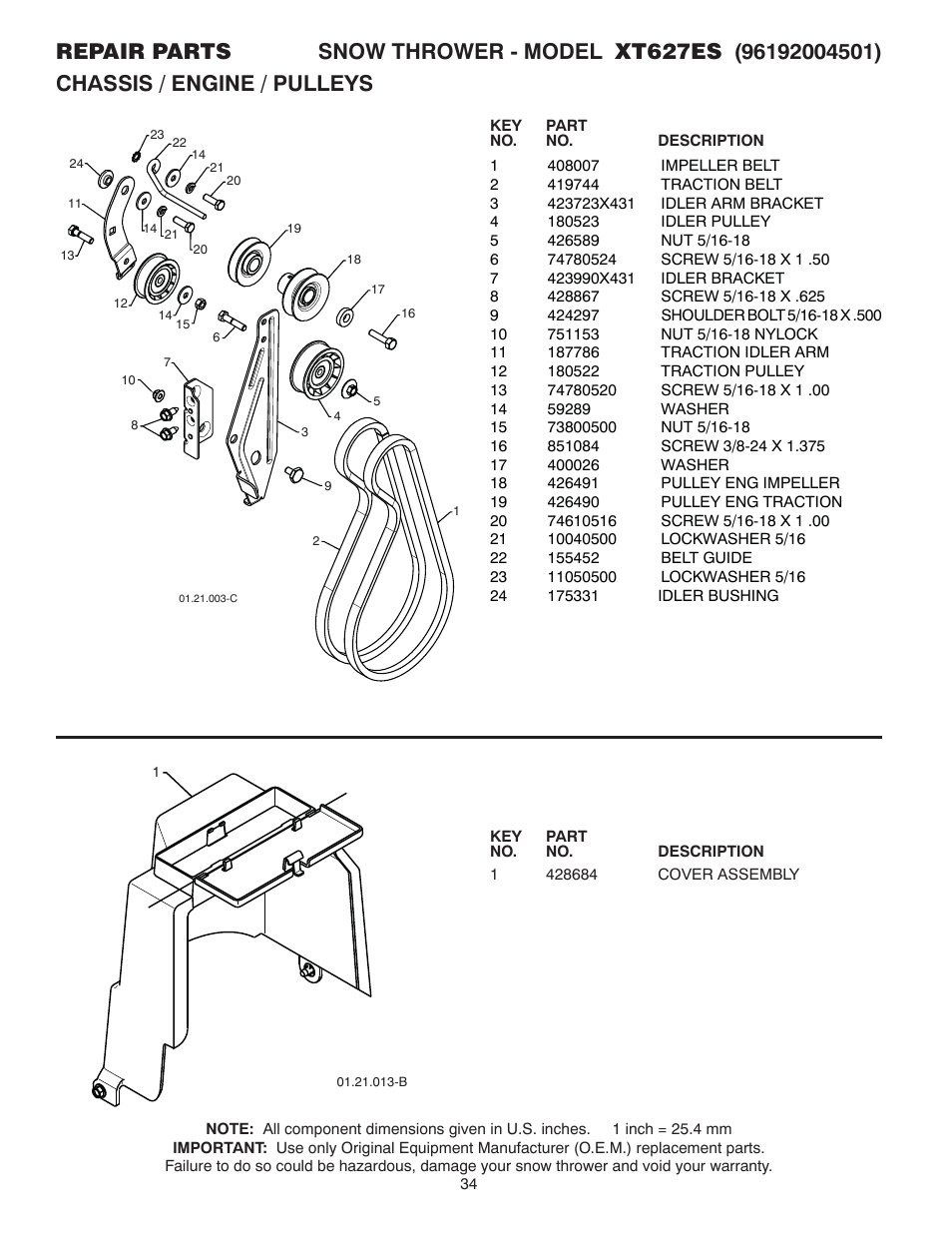 Poulan XT 96192004501 User Manual | Page 34 / 40