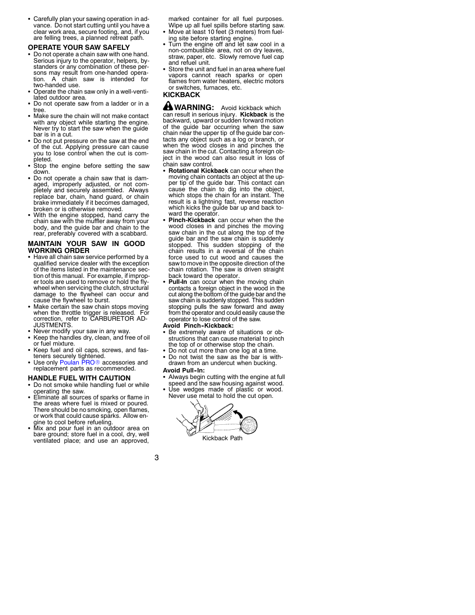 Poulan 530086596 User Manual | Page 3 / 18