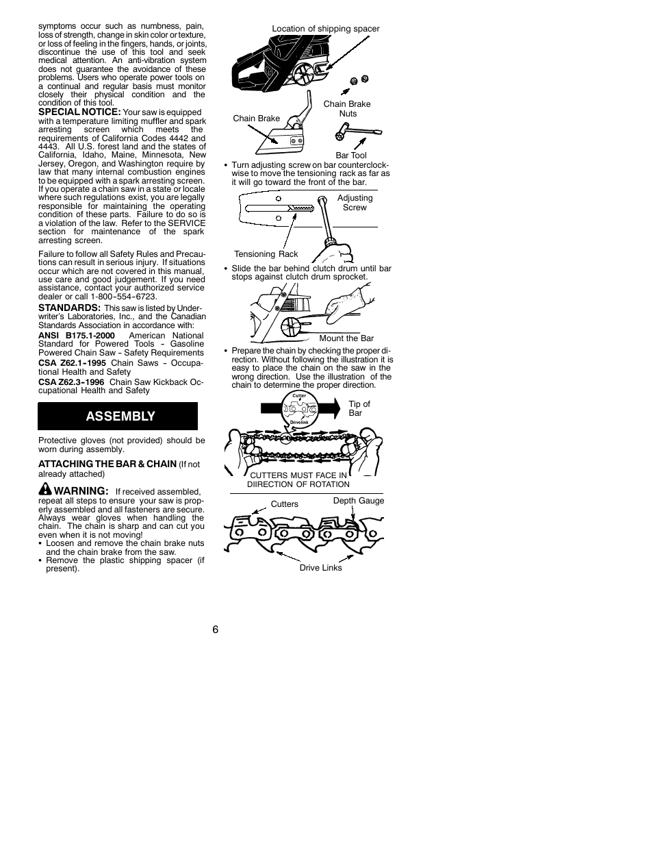 Assembly | Poulan 530086596 User Manual | Page 6 / 18