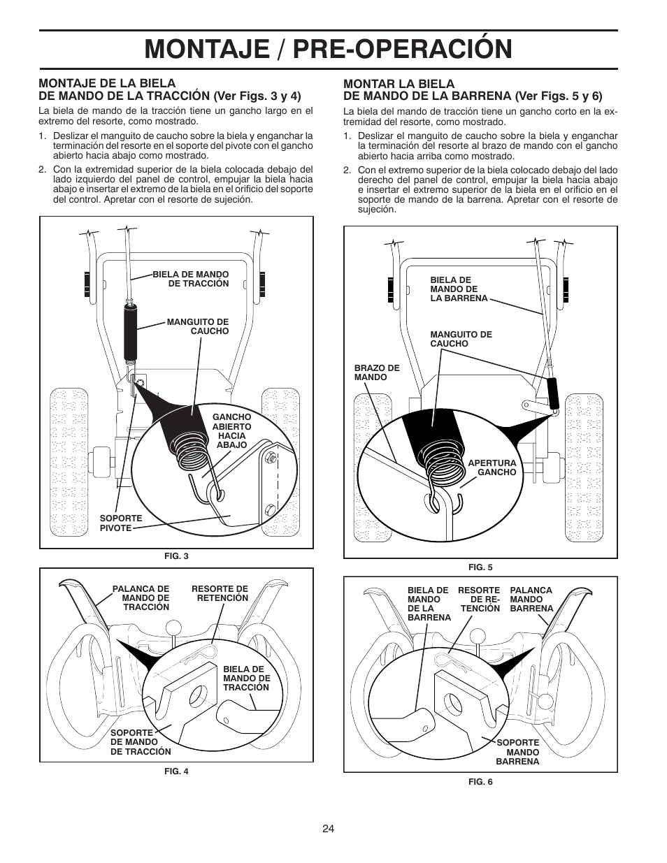 Montaje / pre-operación | Poulan 96194000602 User Manual | Page 24 / 52