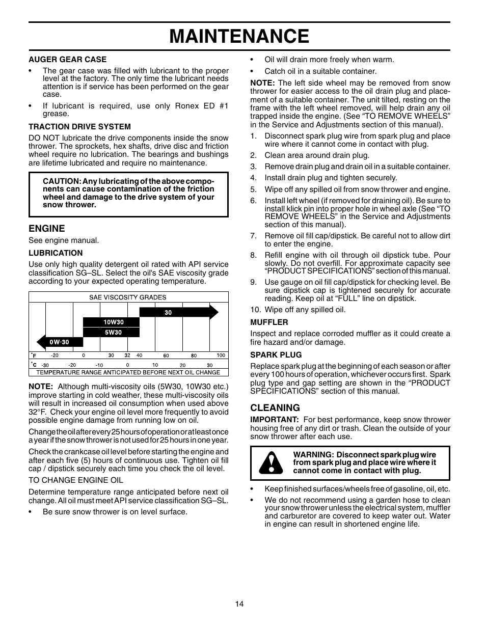 Maintenance | Poulan 199340 User Manual | Page 14 / 20