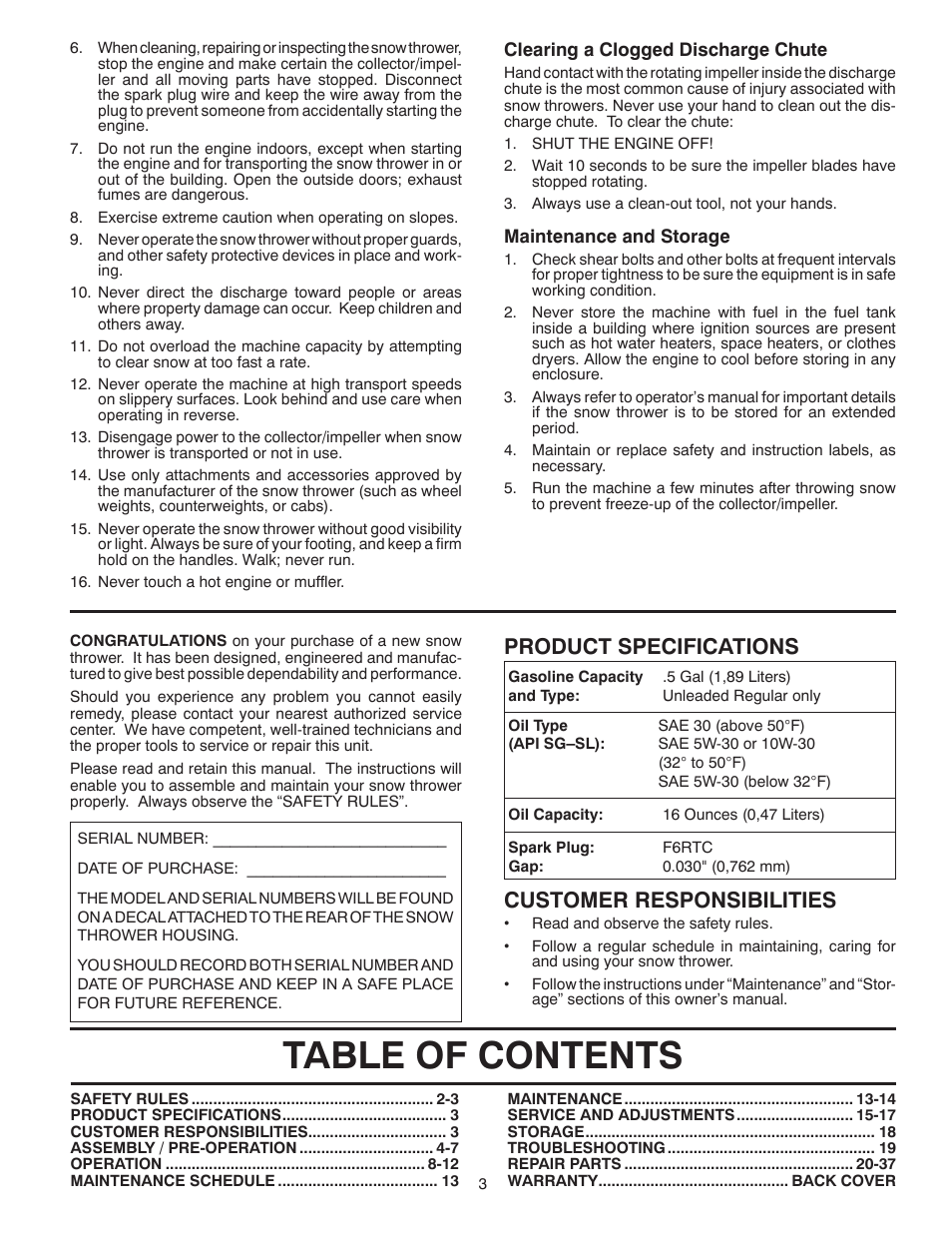 Poulan 96192004201 User Manual | Page 3 / 40