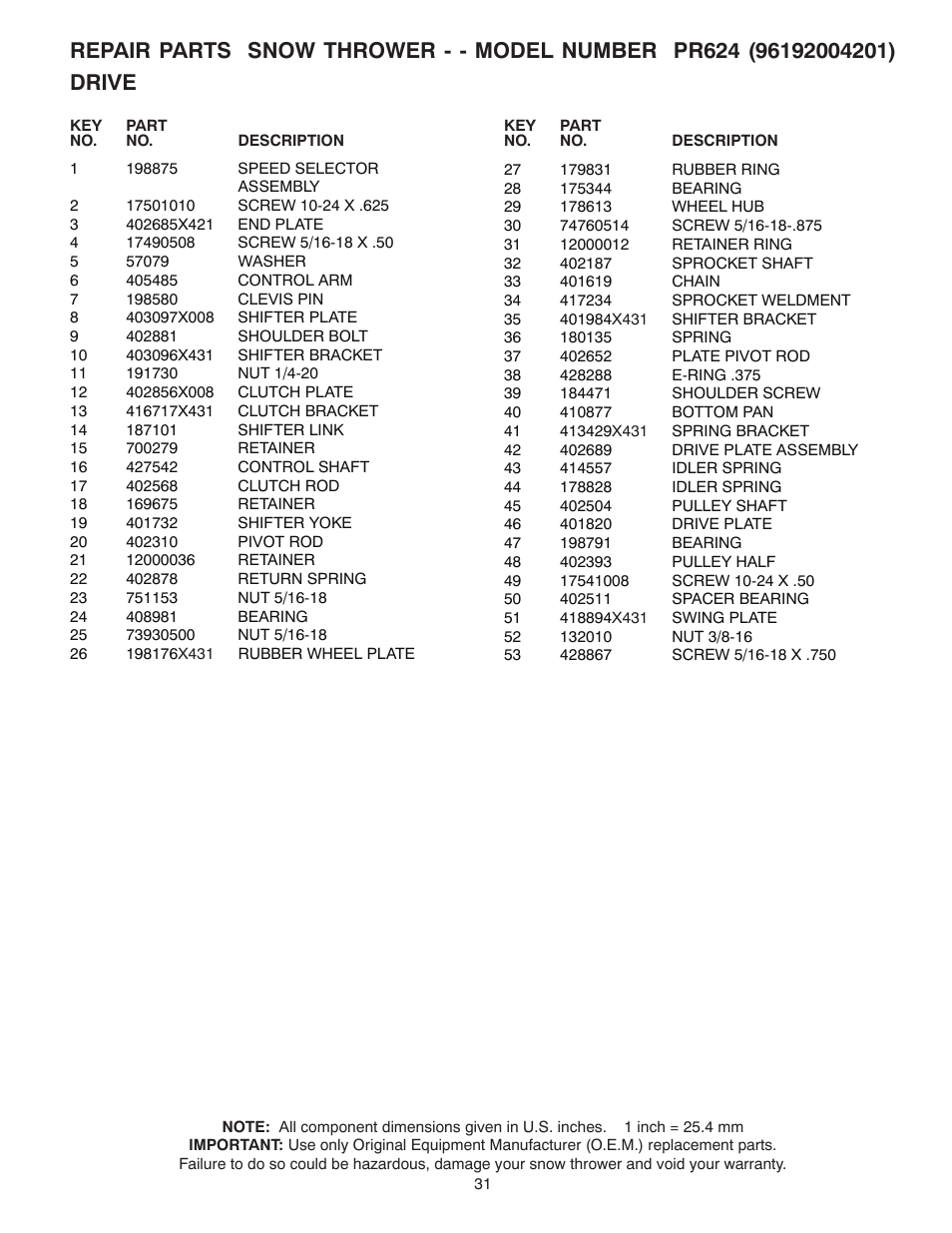 Poulan 96192004201 User Manual | Page 31 / 40