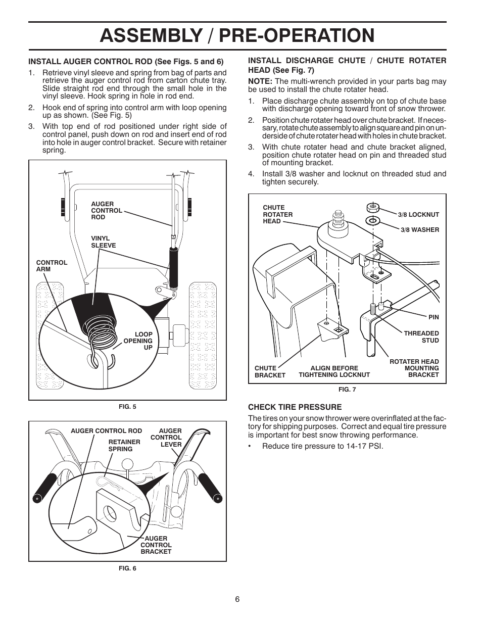 Assembly / pre-operation | Poulan 96192004201 User Manual | Page 6 / 40