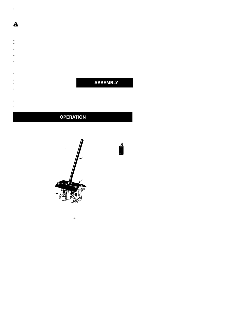 Assembly, Operation | Poulan 530164258 User Manual | Page 4 / 7