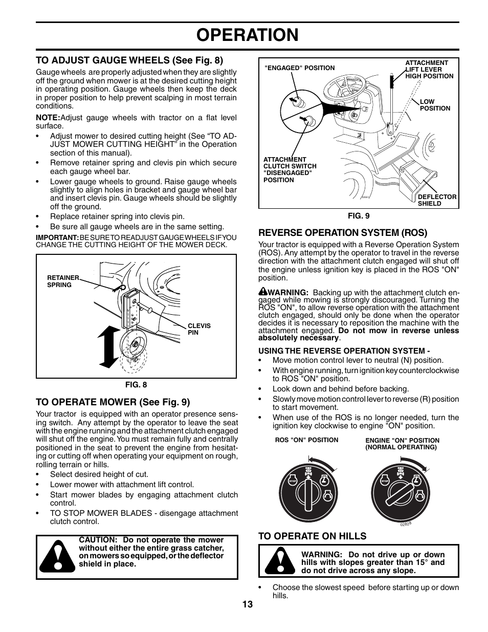 Operation | Poulan XT24H48YT User Manual | Page 13 / 32