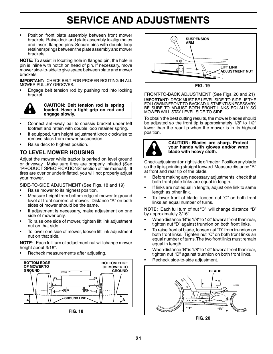 Service and adjustments | Poulan XT24H48YT User Manual | Page 21 / 32