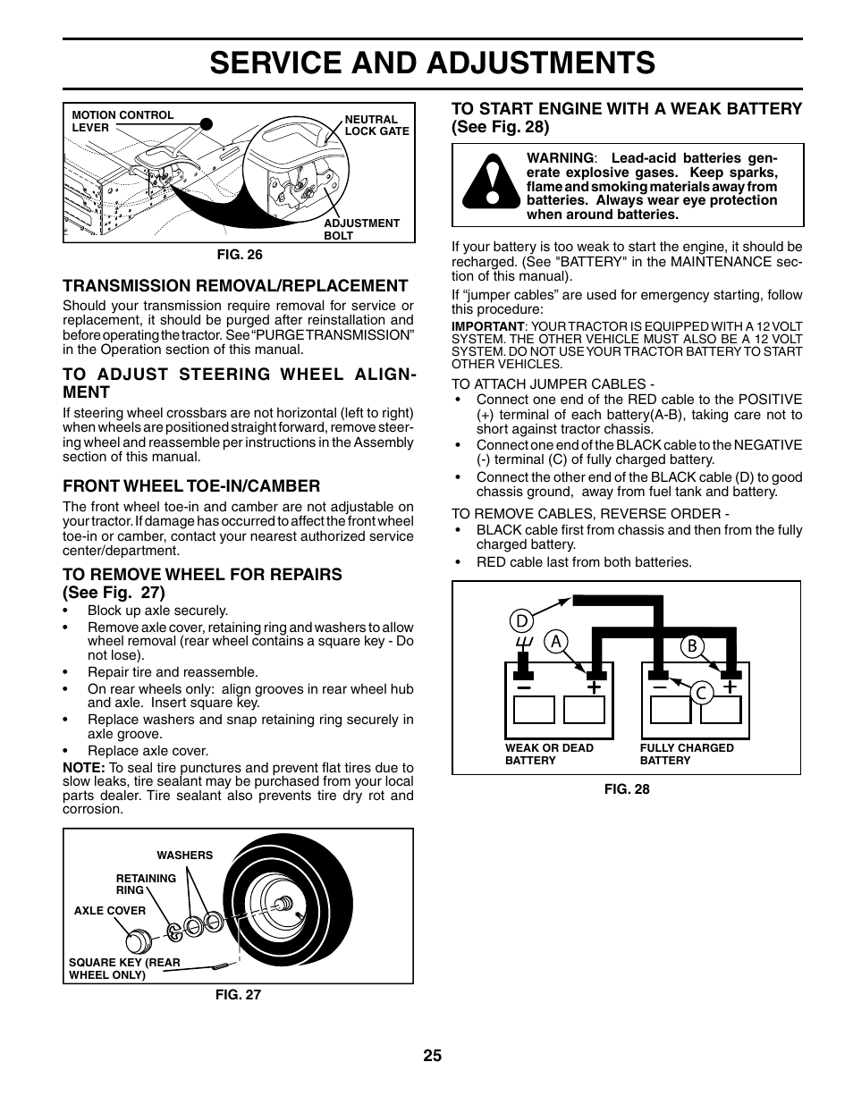 Service and adjustments | Poulan XT24H48YT User Manual | Page 25 / 32