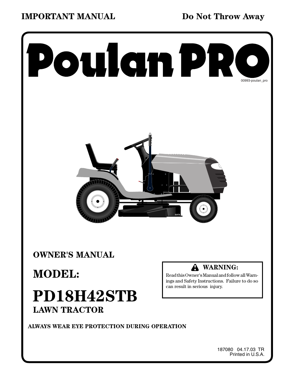 Poulan 187080 User Manual | 48 pages