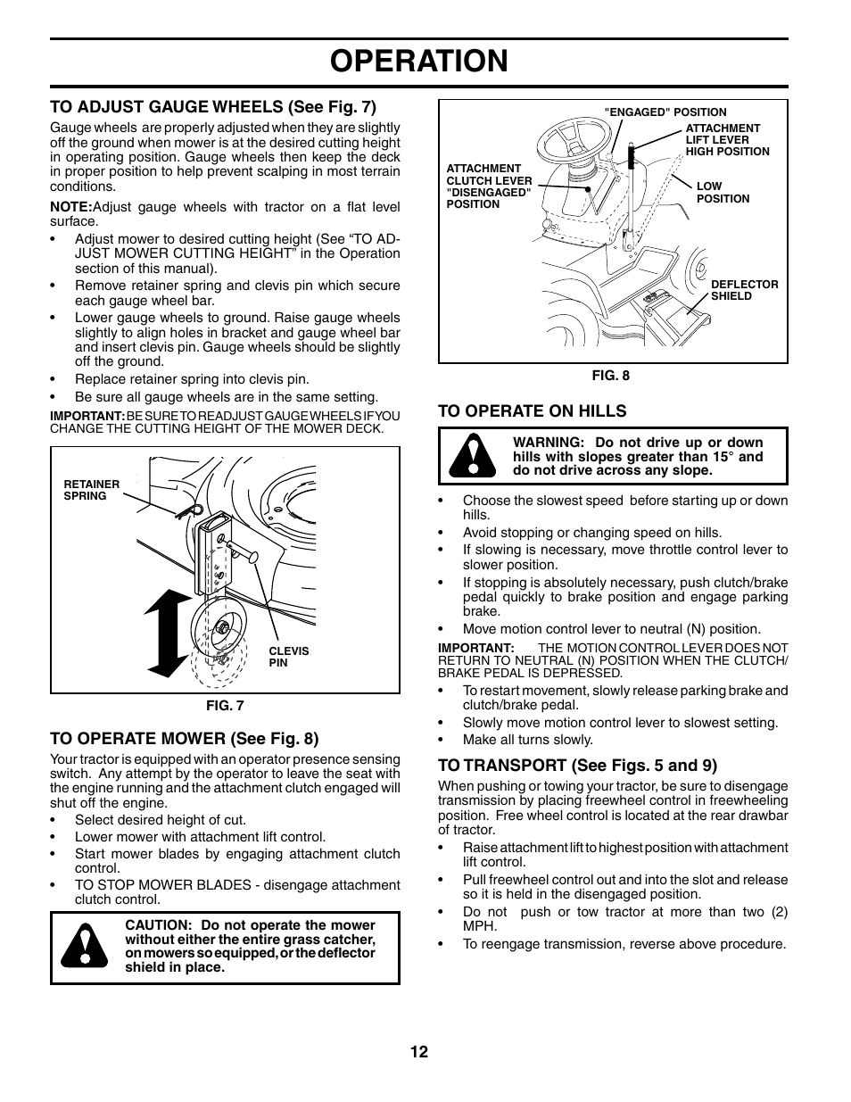 Operation | Poulan 187080 User Manual | Page 12 / 48