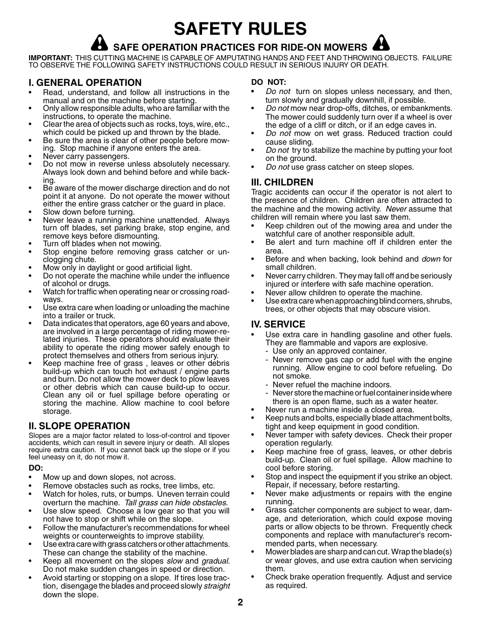 Safety rules | Poulan 187080 User Manual | Page 2 / 48