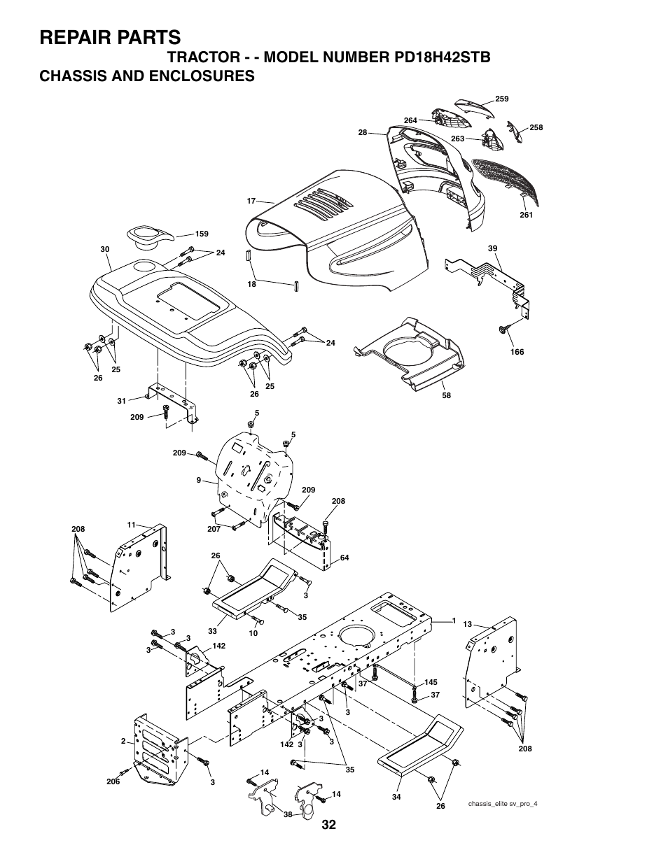 Repair parts | Poulan 187080 User Manual | Page 32 / 48