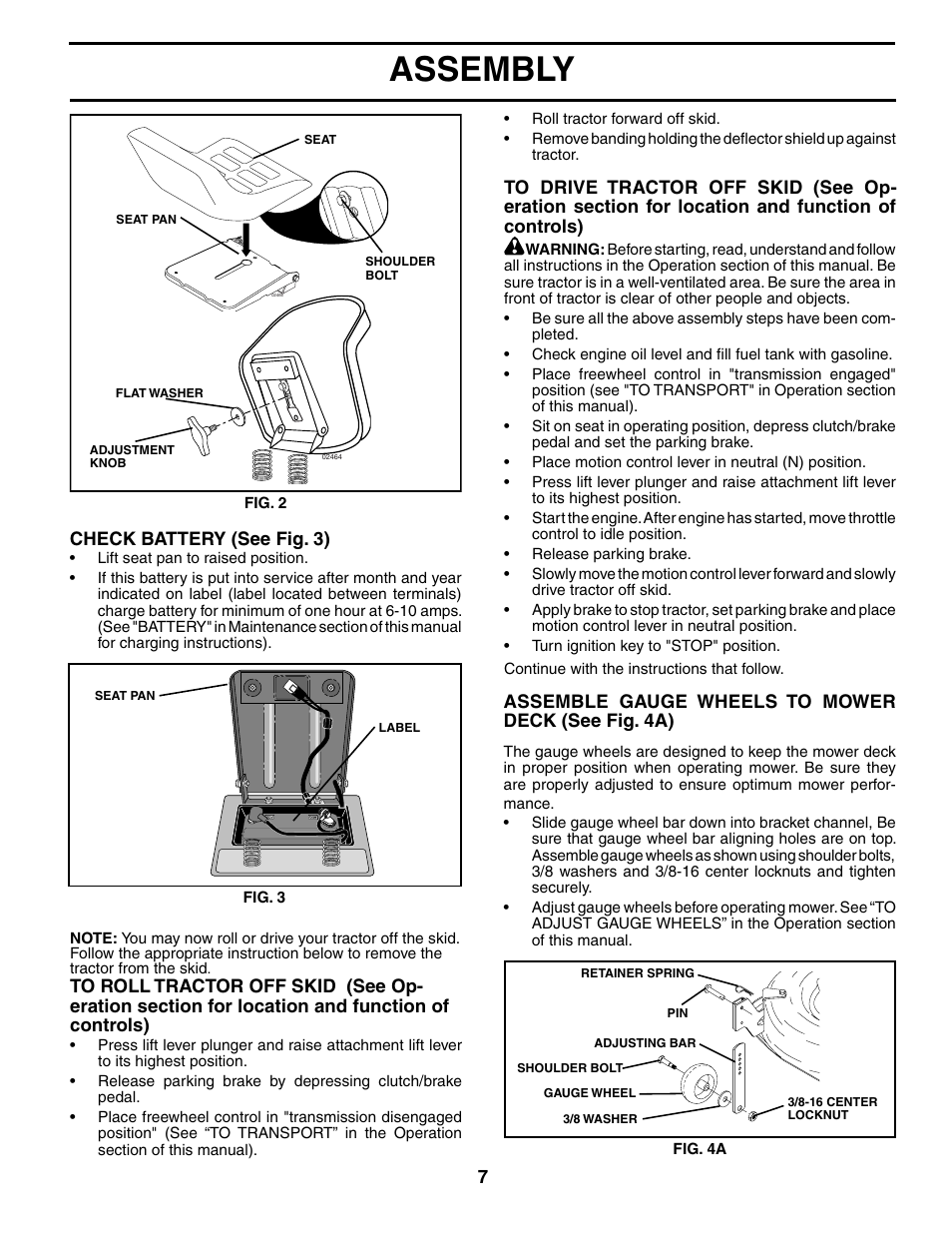 Assembly | Poulan 187080 User Manual | Page 7 / 48