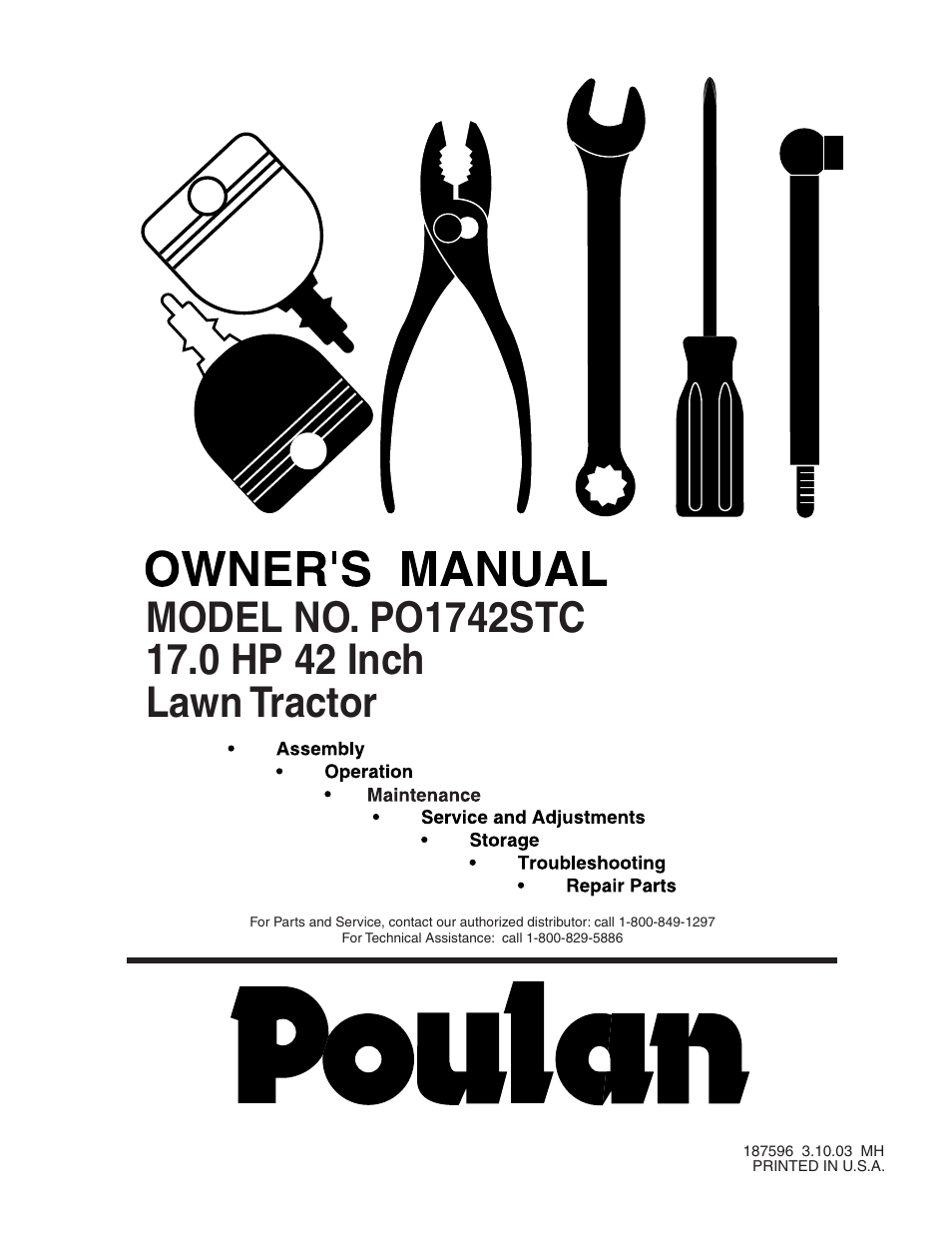 Poulan 187596 User Manual | 44 pages