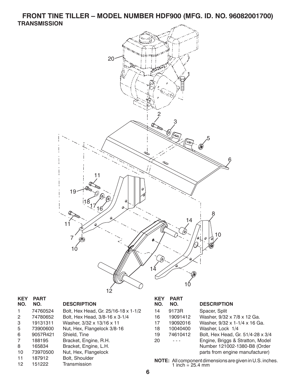 Poulan Pro Front Tine HDF900 User Manual | Page 6 / 8