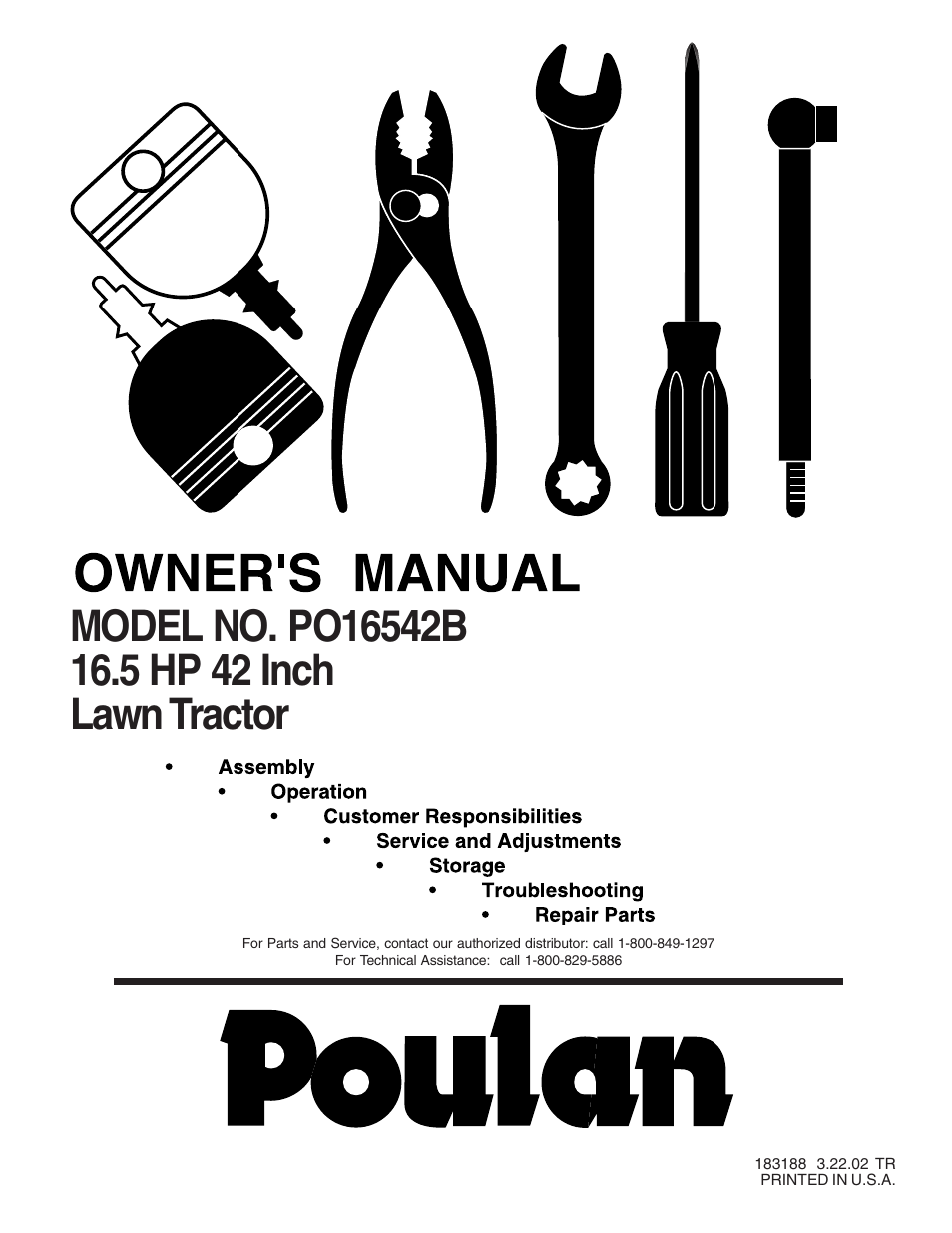 Poulan 183188 User Manual | 48 pages