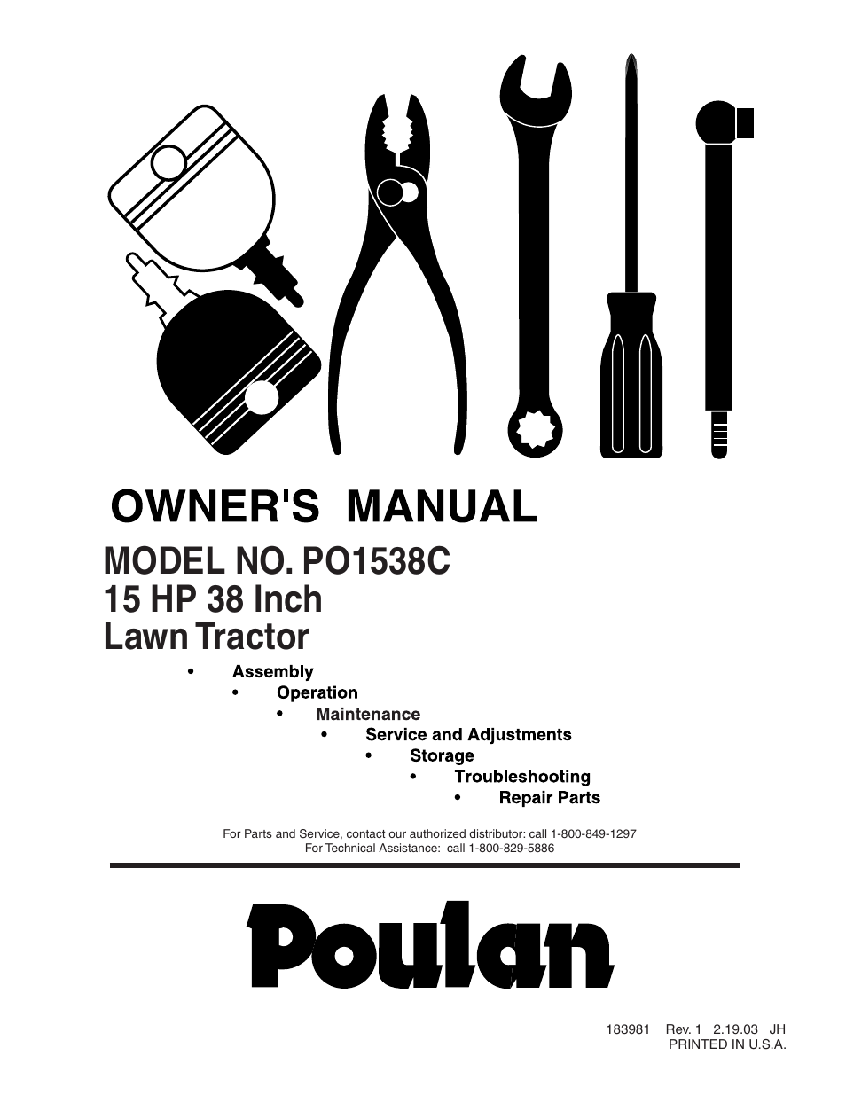 Poulan 183981 User Manual | 48 pages