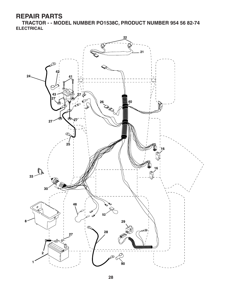 Repair parts | Poulan 183981 User Manual | Page 28 / 48