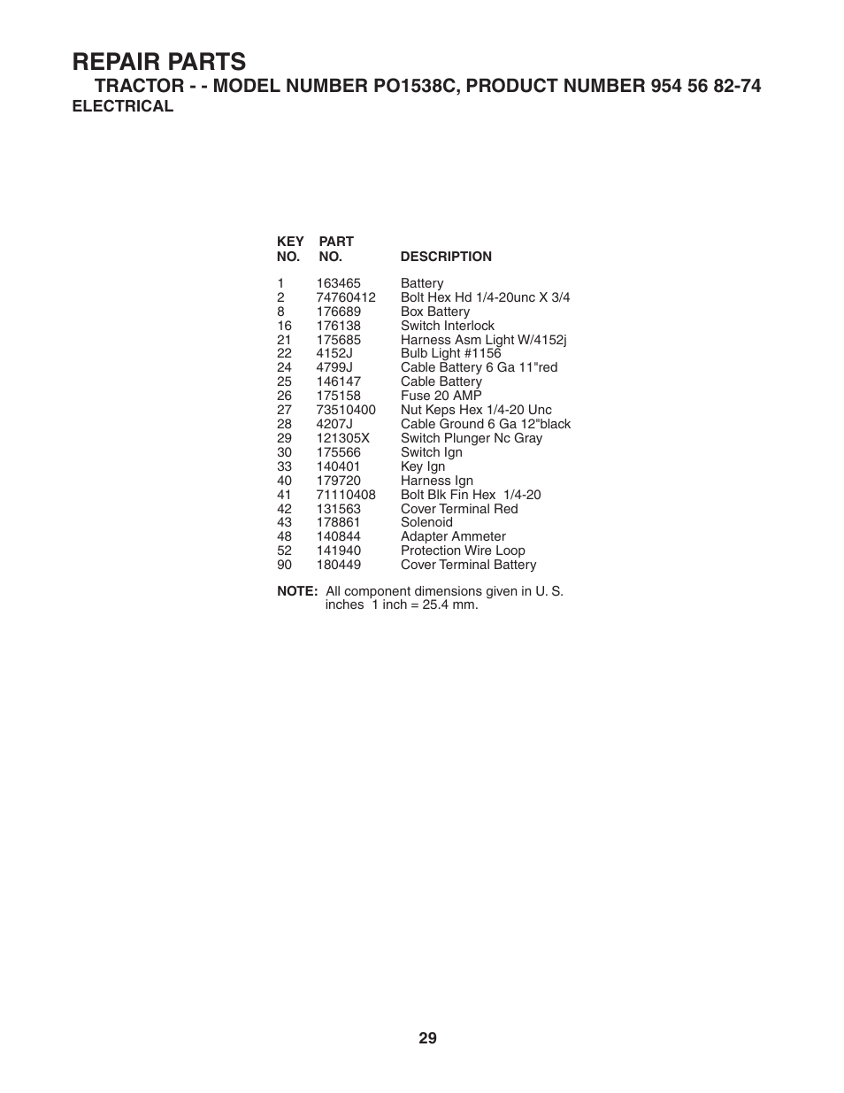 Repair parts | Poulan 183981 User Manual | Page 29 / 48
