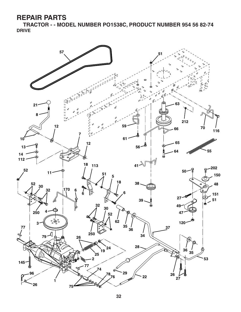 Repair parts | Poulan 183981 User Manual | Page 32 / 48