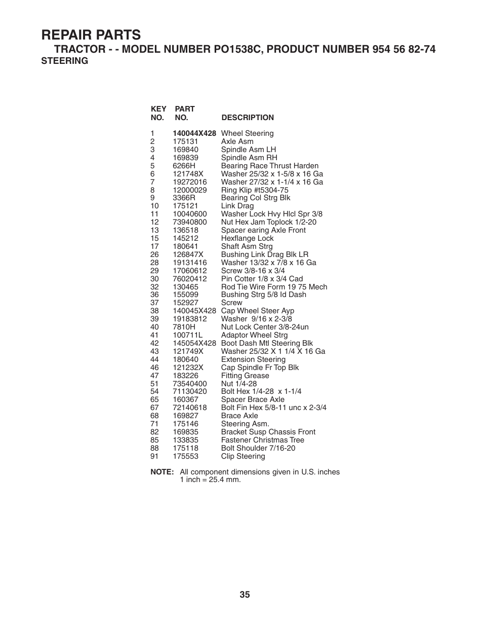 Repair parts | Poulan 183981 User Manual | Page 35 / 48