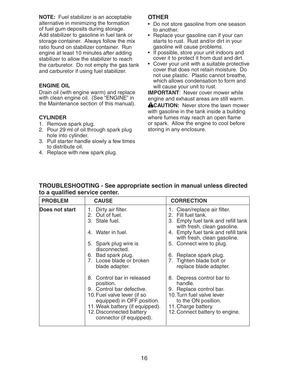 Poulan 20112X92E0 User Manual | Page 16 / 18