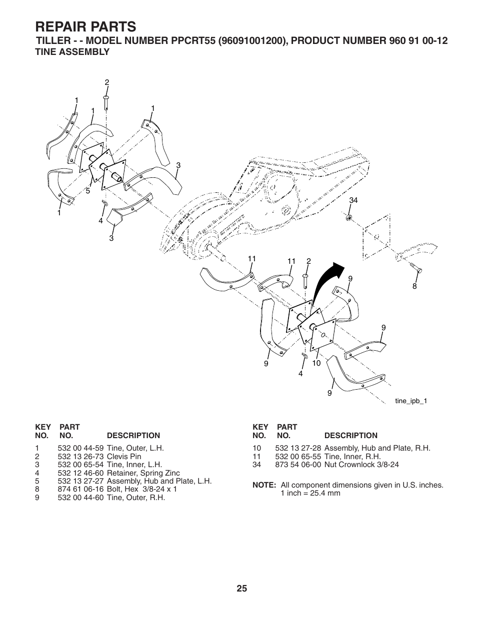 Repair parts | Poulan 403701 User Manual | Page 25 / 28