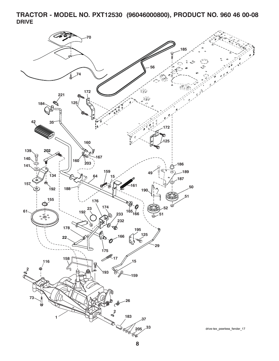 Drive | Poulan XT 96046000800 User Manual | Page 8 / 20