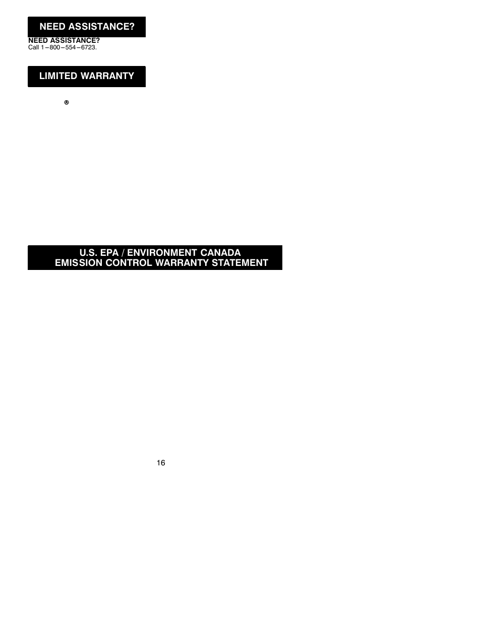 Need assistance, Limited warranty | Poulan 530163243 User Manual | Page 16 / 17