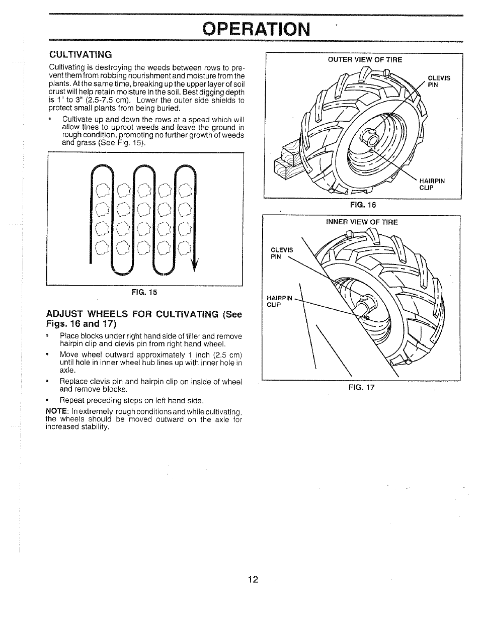 Cultivating, Operation | Poulan 163661 User Manual | Page 12 / 28