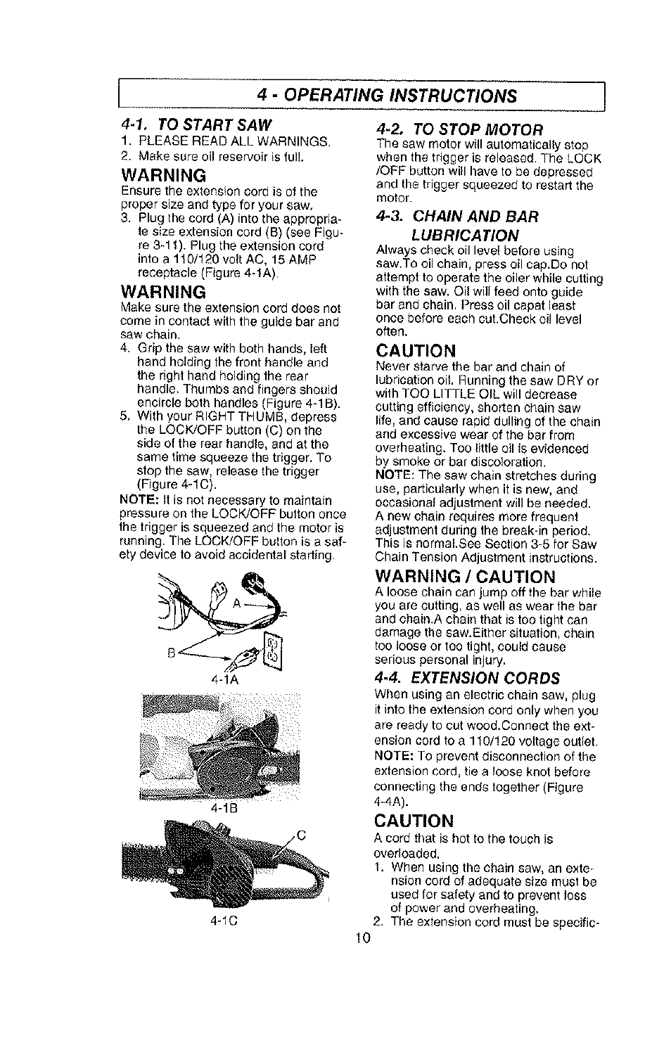 Warning, Caution, Warning / caution | Poulan PLN1510 User Manual | Page 10 / 16