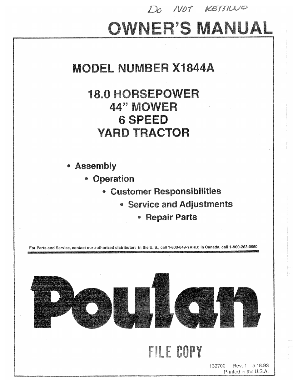 Poulan 139700 User Manual | 48 pages