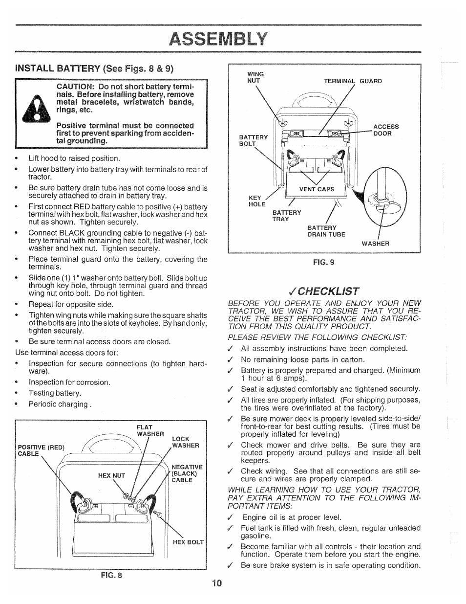 Assembly, Checklist | Poulan 139700 User Manual | Page 10 / 48