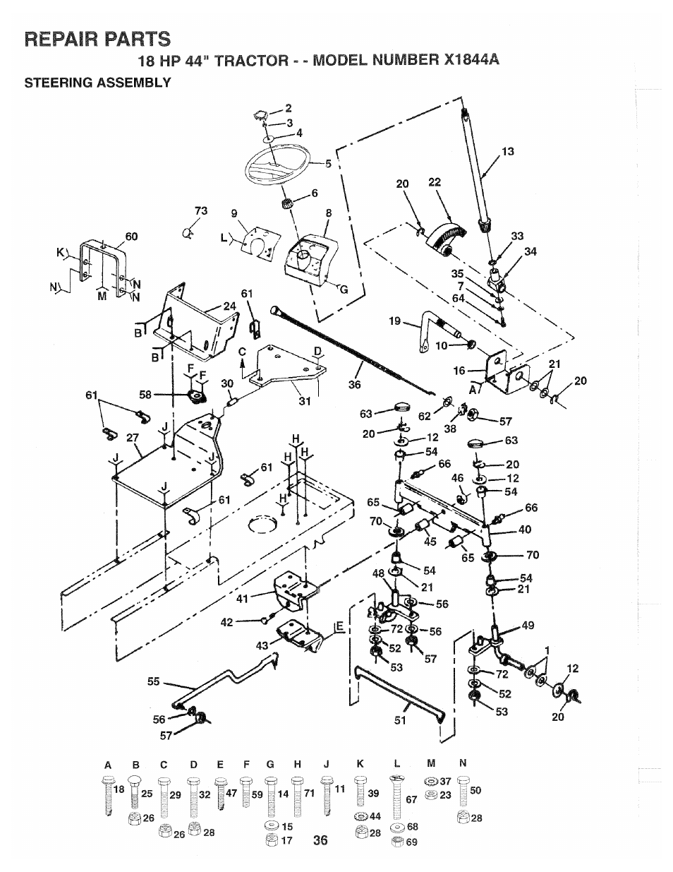 Repair parts | Poulan 139700 User Manual | Page 36 / 48