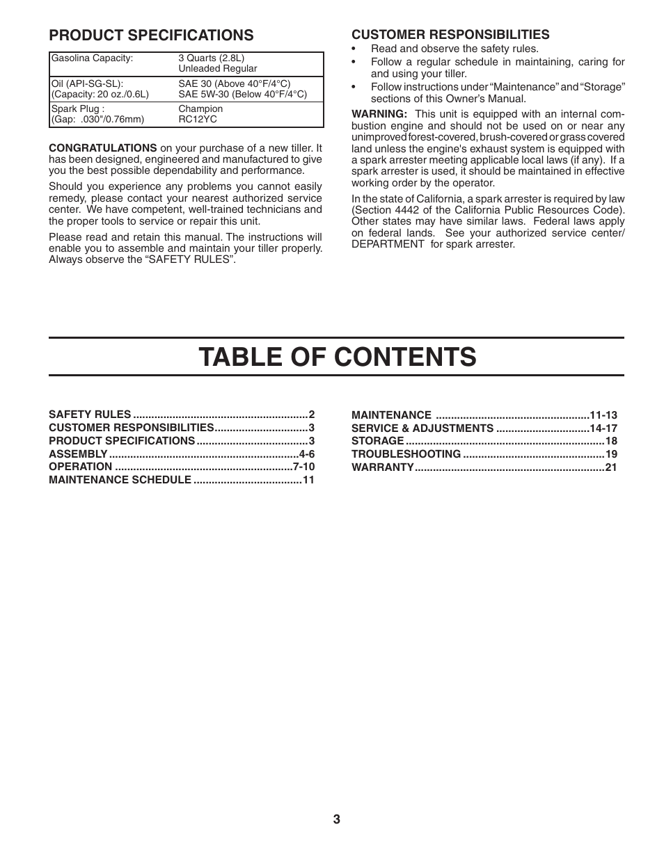 Poulan PRRT50 User Manual | Page 3 / 22